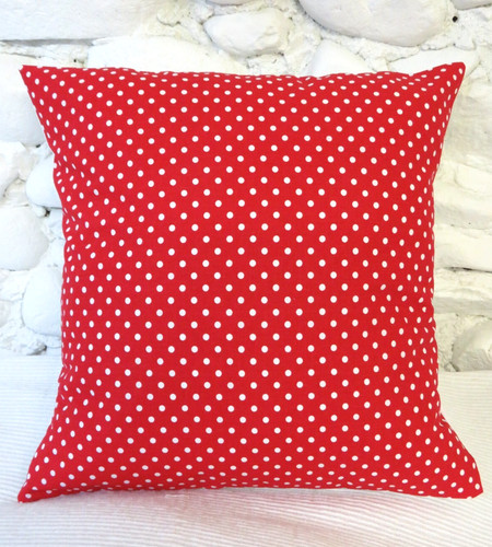 Cushion cover red - cover,, white